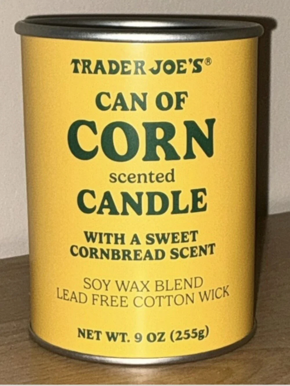 Trader Joe’s Can of Corn Candle NEW